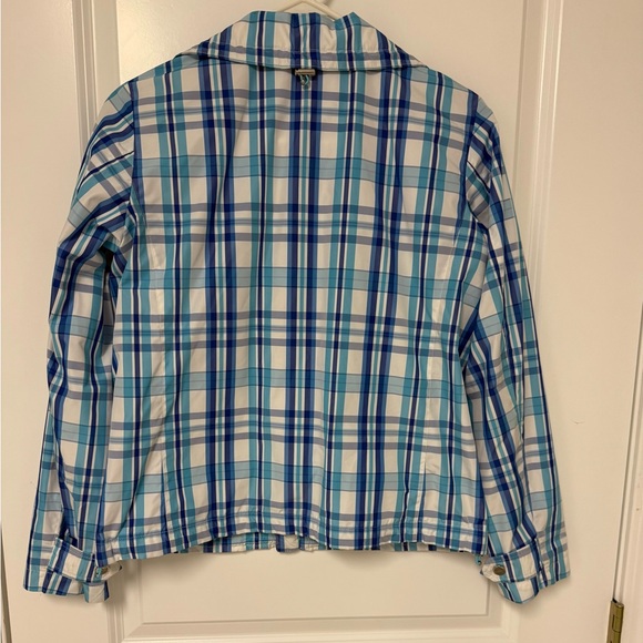 Lauren Ralph Lauren Active Womens Blue White Check Plaid Lined Jacket Size Small - Picture 11 of 12